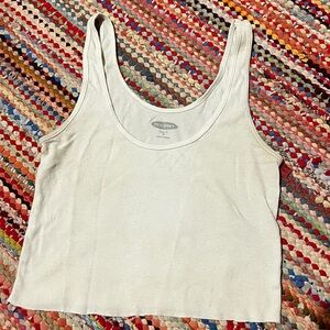 Old Navy Cream Ribbed Tank Top